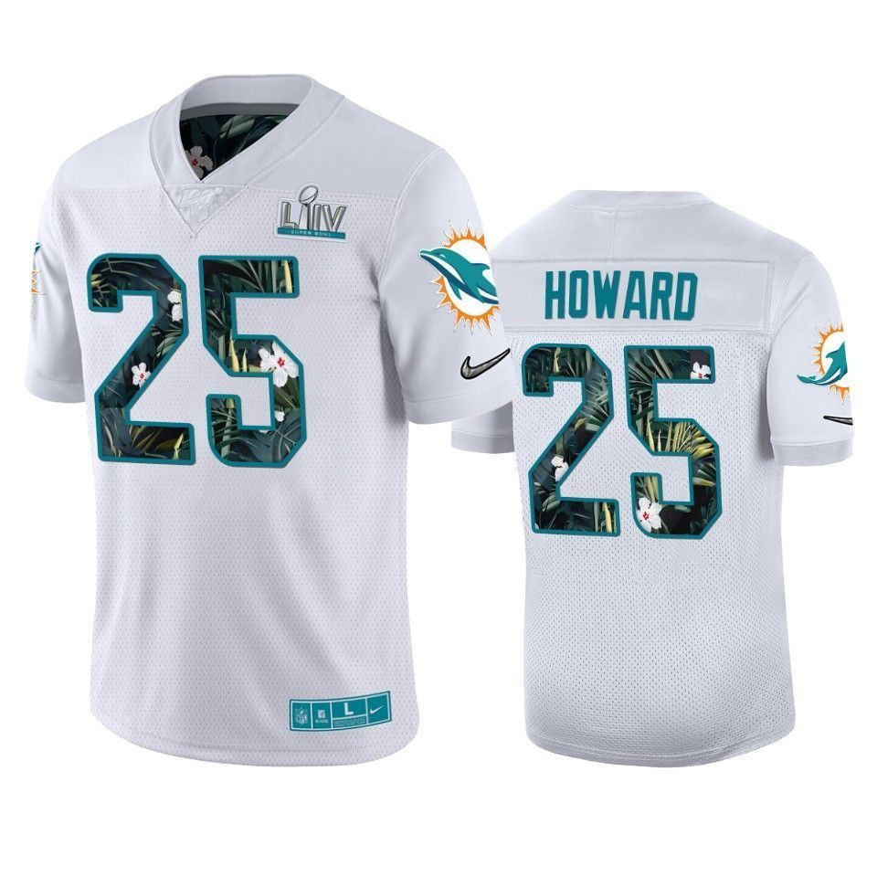 Miami Dolphins Xavien Howard White Super Bowl Liv 3D Jersey