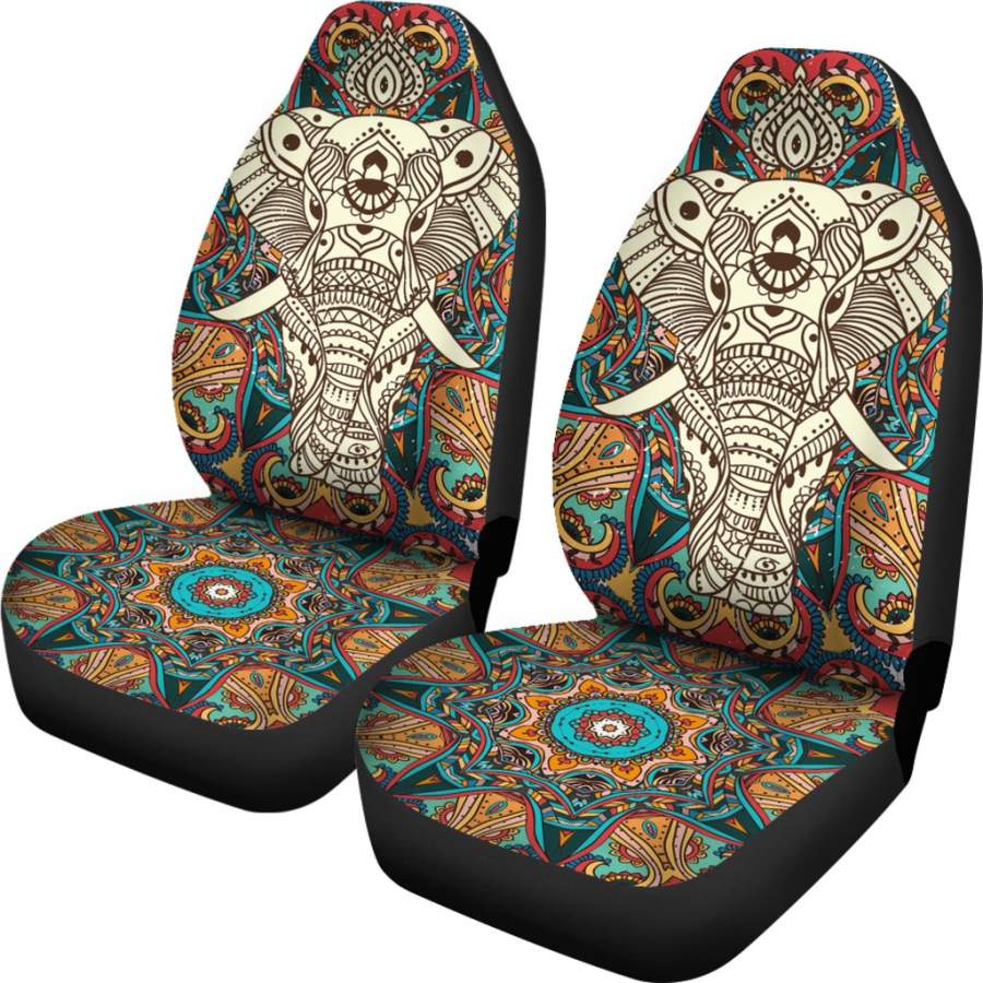 Bohemian Elephant Mandala Universal Fit Car Seat Covers