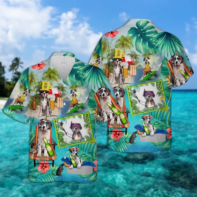 Felacia Great Dane Surfing Hawaii Shirt Ha25704