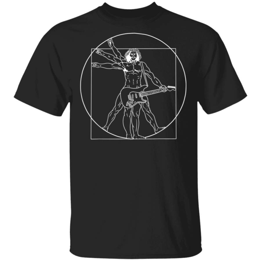 Vitruvian Man Guitar Shirt Da Vinci Guitarist T-Shirt Gift