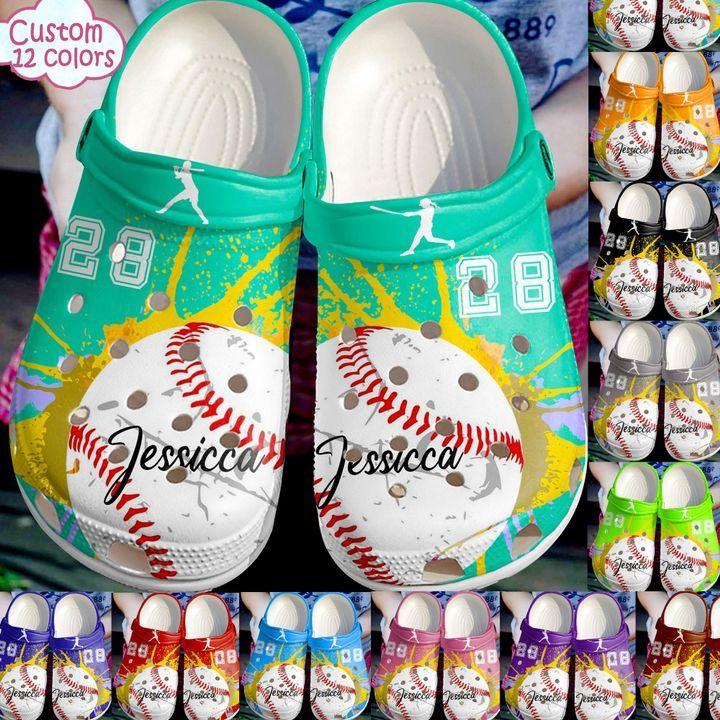 Baseball Personalize Clog, Custom Name, Text, Fashion Style For Women, Men, Kid, Print 3D Personalized I Love Playing Baseball 12 Colors