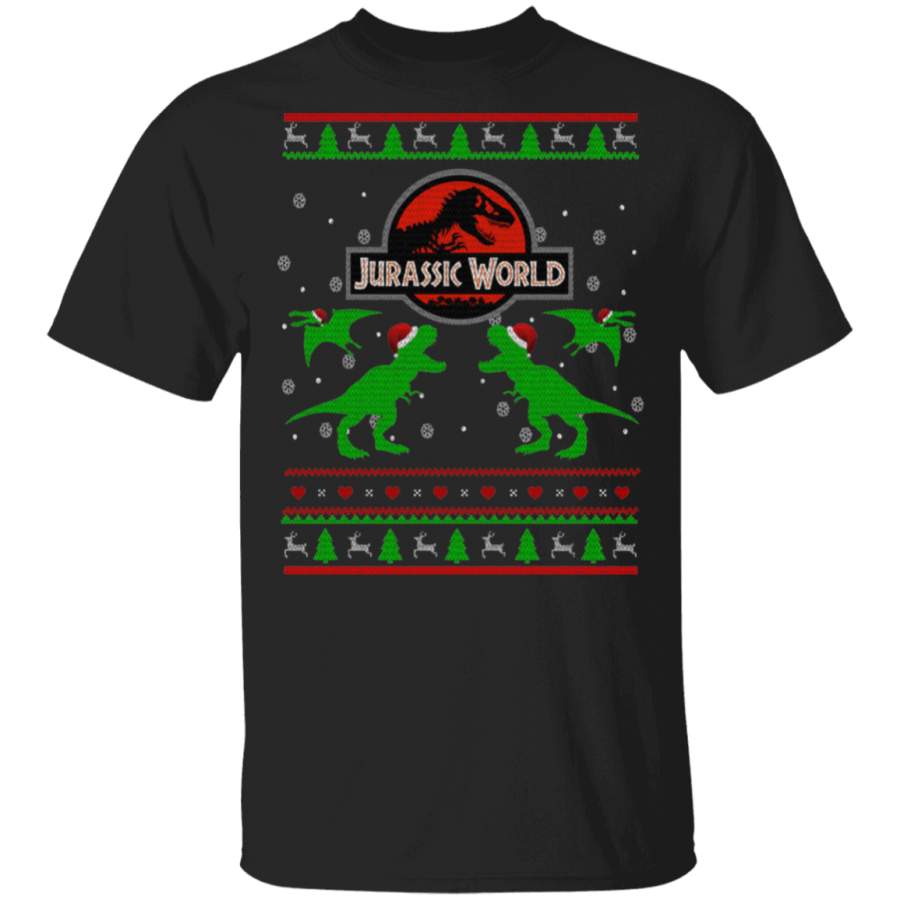 Christmas T-Rex Lover Shirt Jurassic Dinosaur Ugly Funny Christmas Sweater Santa T-Rex Lover X-mas Gifts T-Shirt