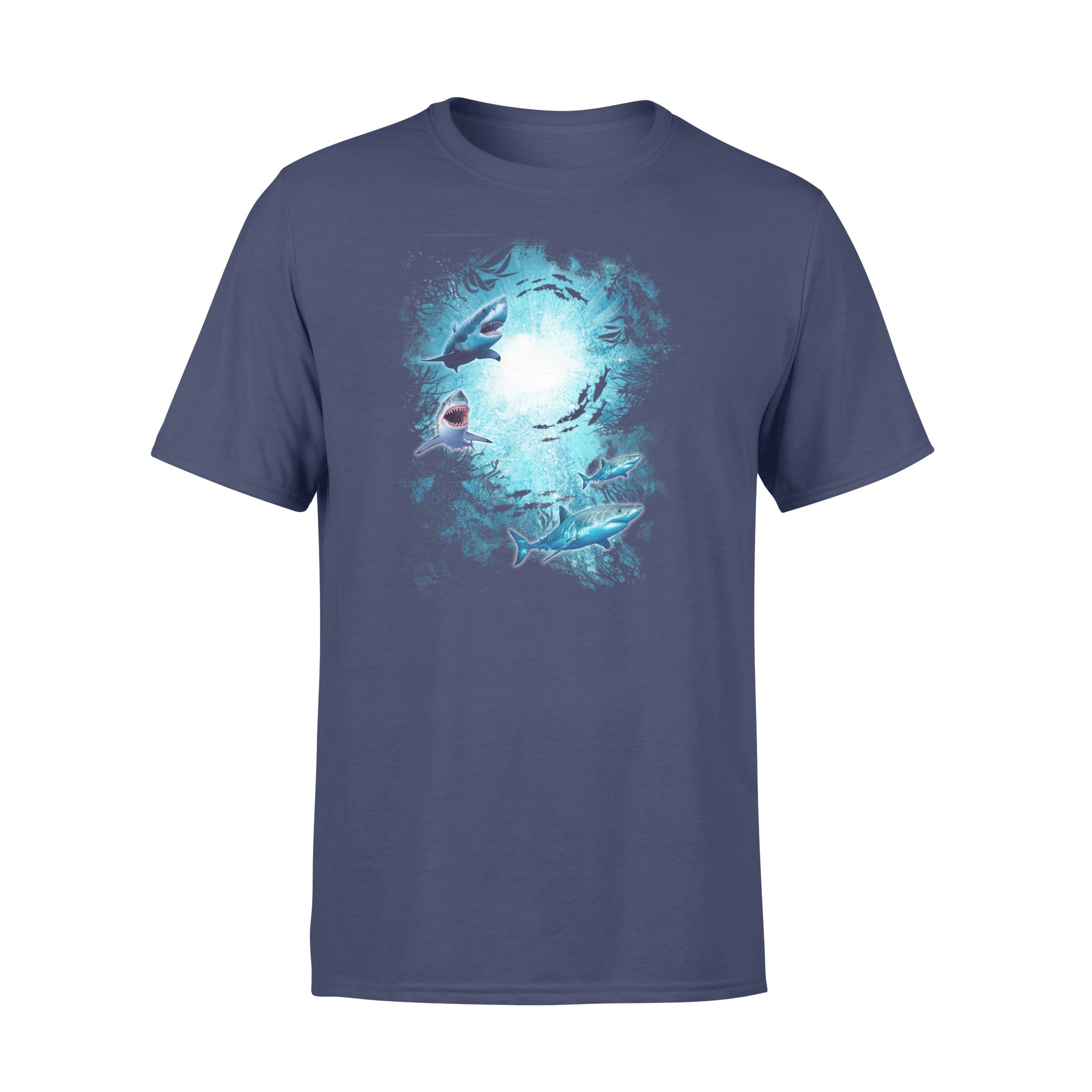 shark in the deep ocean comfort t shirt 417