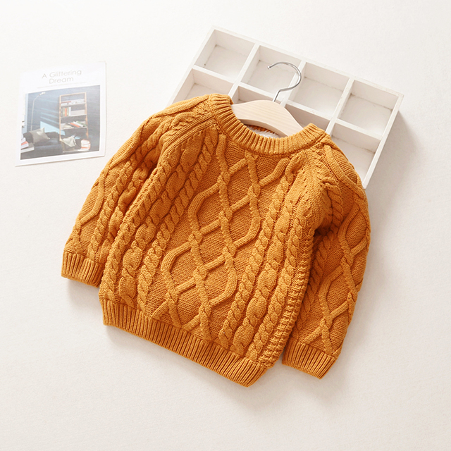 1-7T Kids Sweater Fashion Autumn Winter boy girl boys kid thick Knitted bottoming turtleneck shirt Plus velvet pullover sweater alx