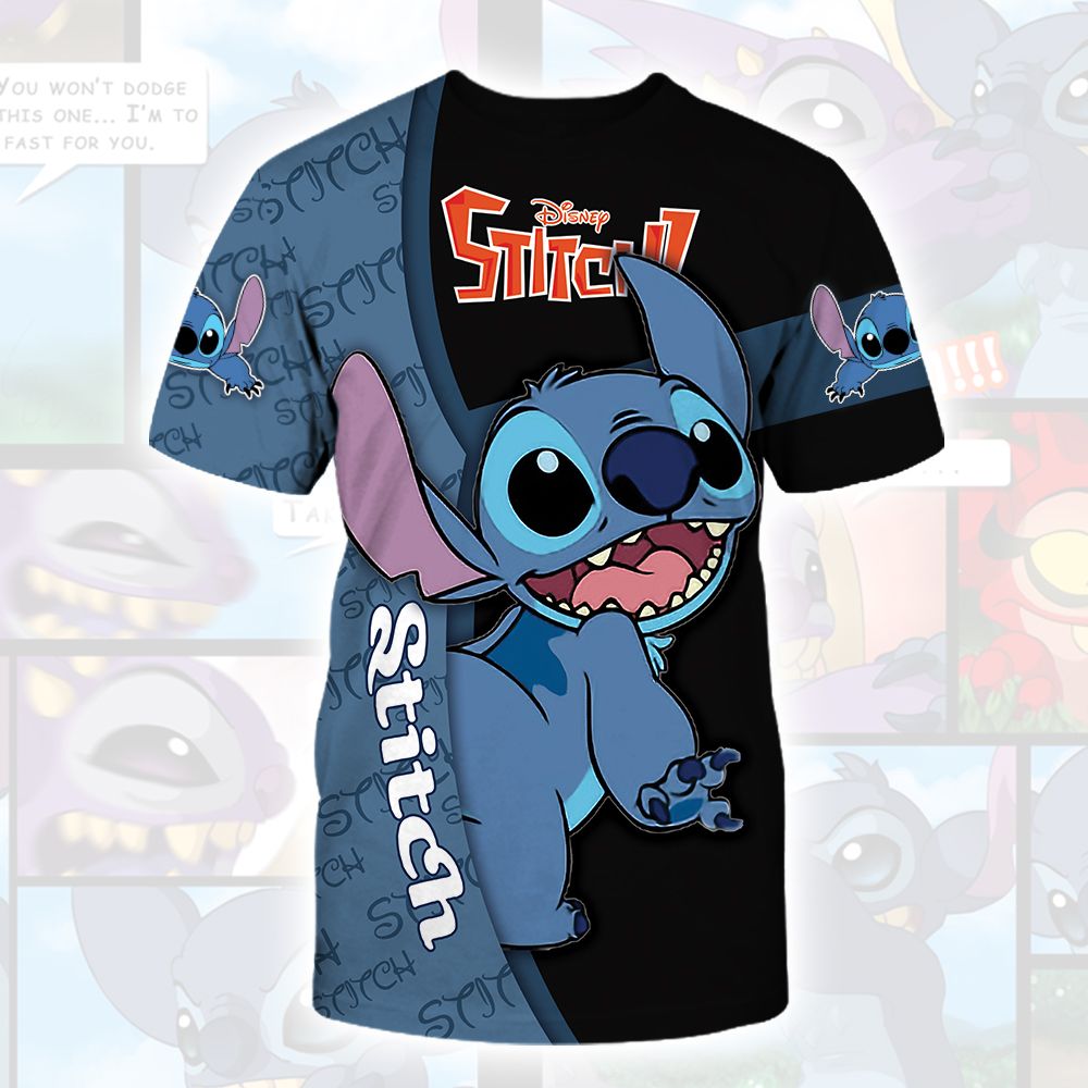 Cartoon Character Stitch Double Hoodie Tshirt Sweater Hoodie Dress All Over Printed 3D Unisex Men Women