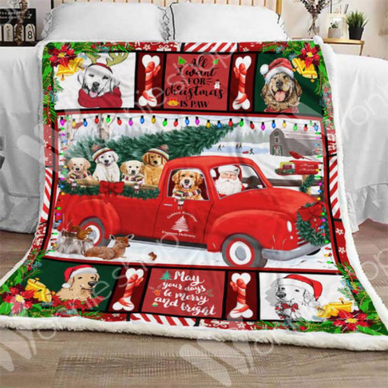 Golden Retriever Christmas Sherpa Blanket OCT1002 81O49