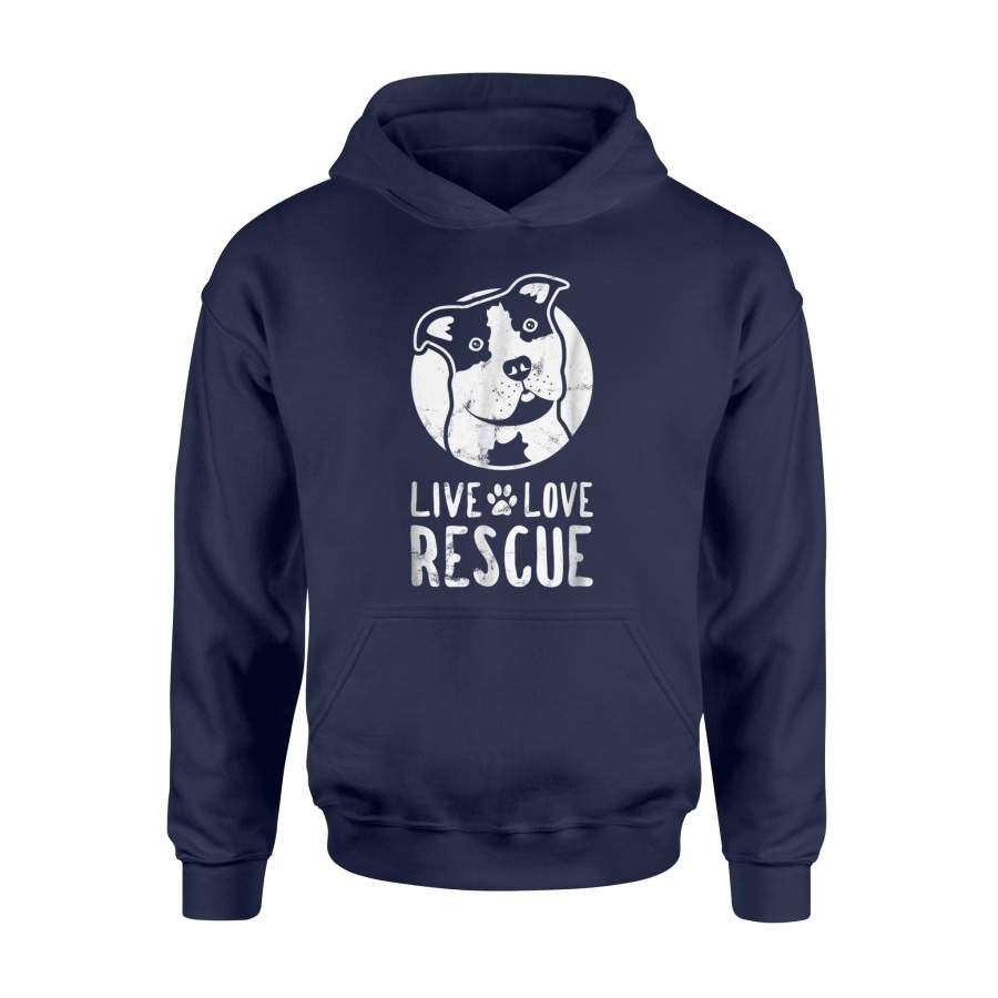 Animal Rescue Live Love Rescue Pitbull Dog Vintage Hoodie