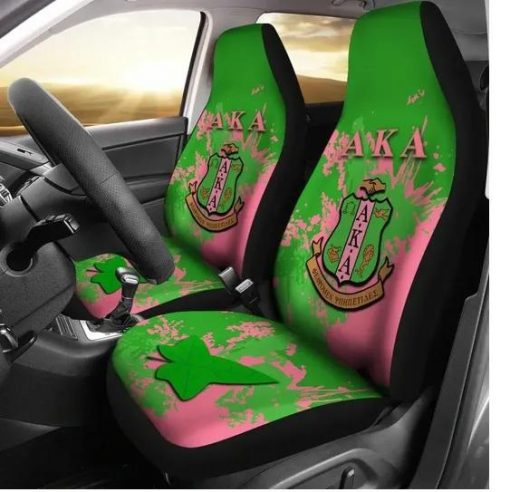 Alpha Kappa Alpha Since 1908 Emblem Splatter Style Car Seat Cover