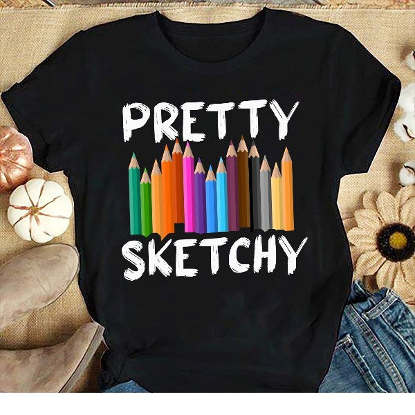 Pretty Sketchy Colorful Pencil  Gift Standard/Premium T-Shirt