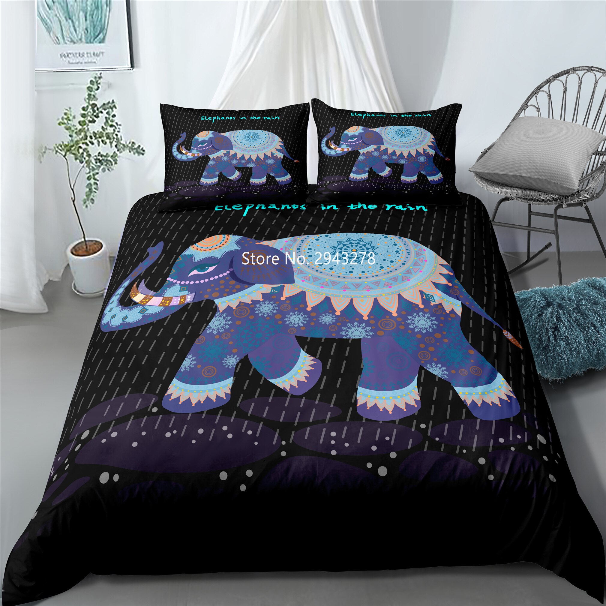 Home Textile Elephant Pattern Stylish And Comfortable Duvet  Cover Pillowcase Bedding Set Adult Children Bedroom Decoration Duvet Covers