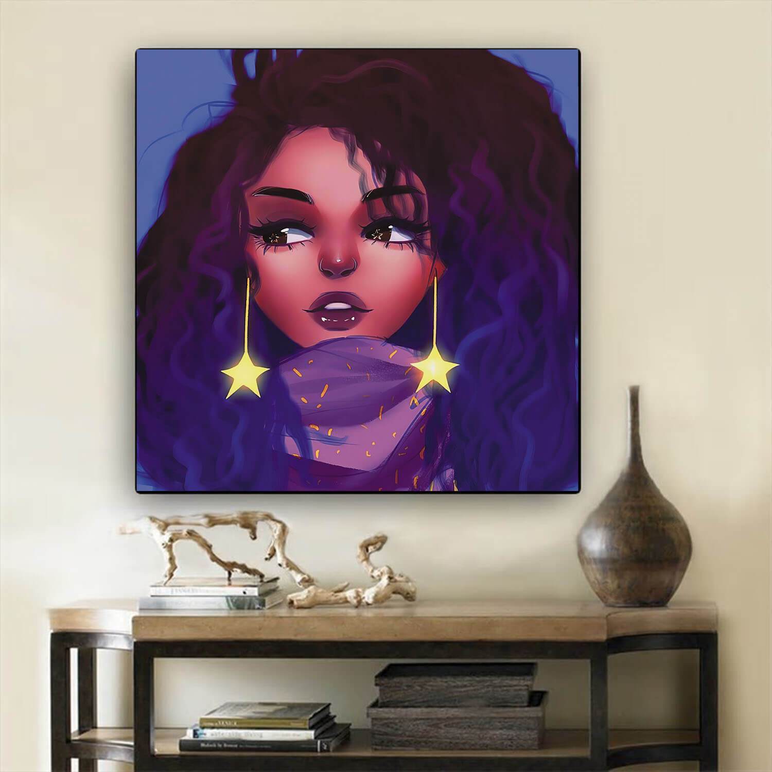 Black History Art Beautiful Black Girl Black History Canvas Art Afrocentric Home Decor BPS92691