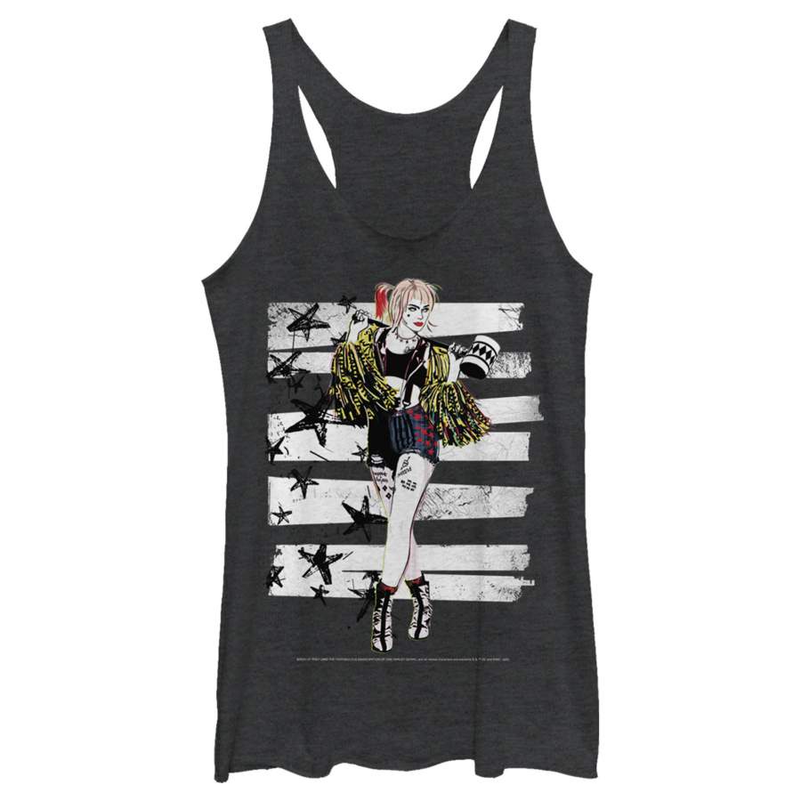 Birds of Prey Women’s Harley Quinn Comic Pose  Racerback Tank