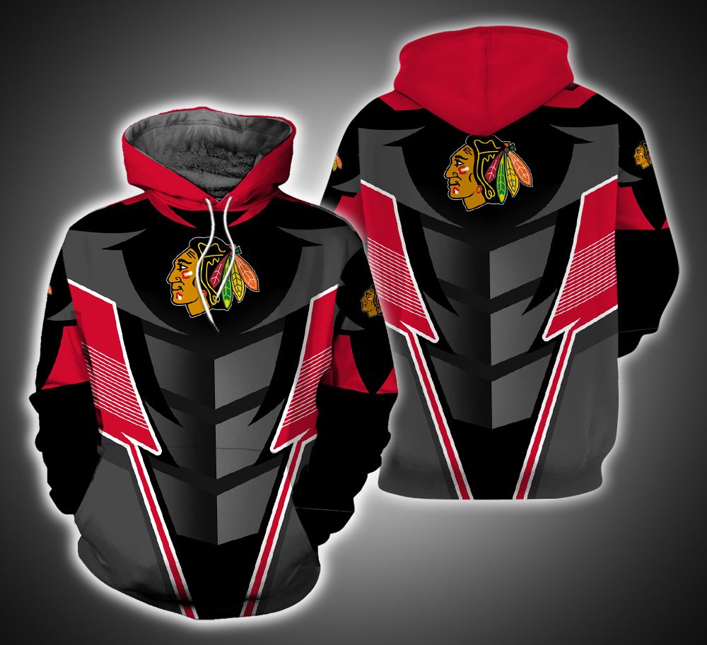 Chicago Blackhawks Armor 3D Printed Hoodie