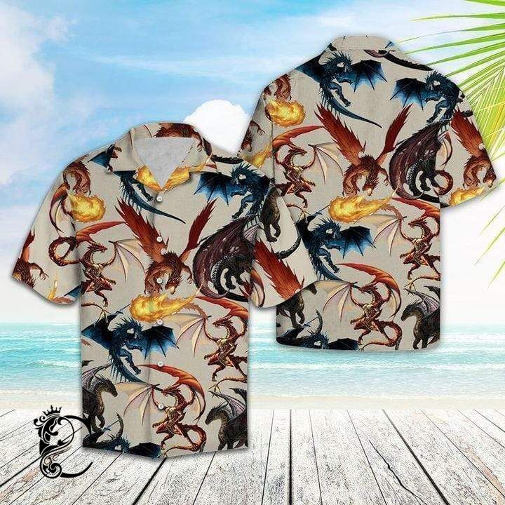 Beach Shirt Find Amazing Vintage Dragons Hawaiian Shirts- Chillicothemall