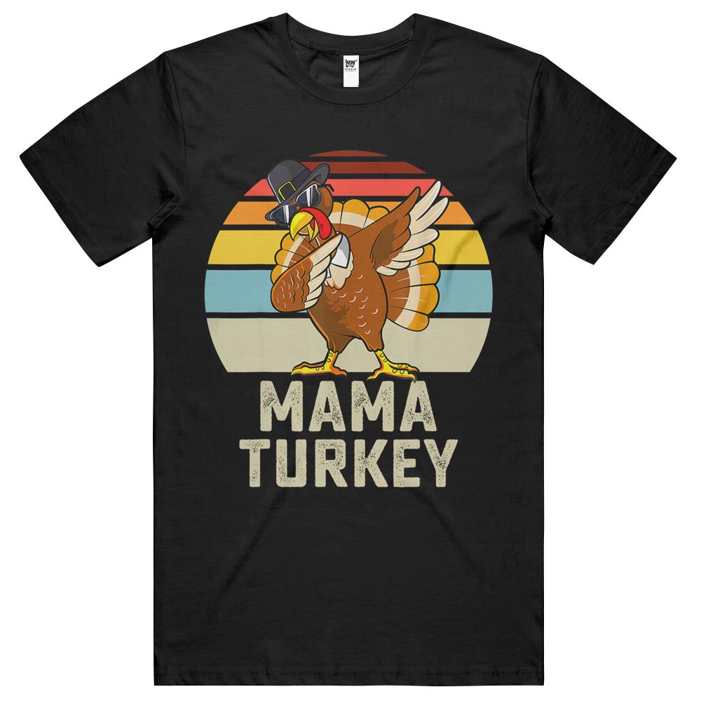 Mama Turkey Matching Family Thanksgiving Group Funny Women T Shirts