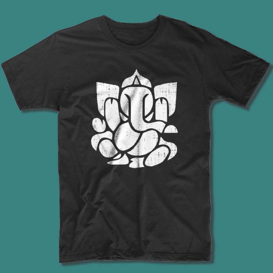 Yoga Ganesh Elephant Fitted Racerback Vintage Distress Men’S T Shirt