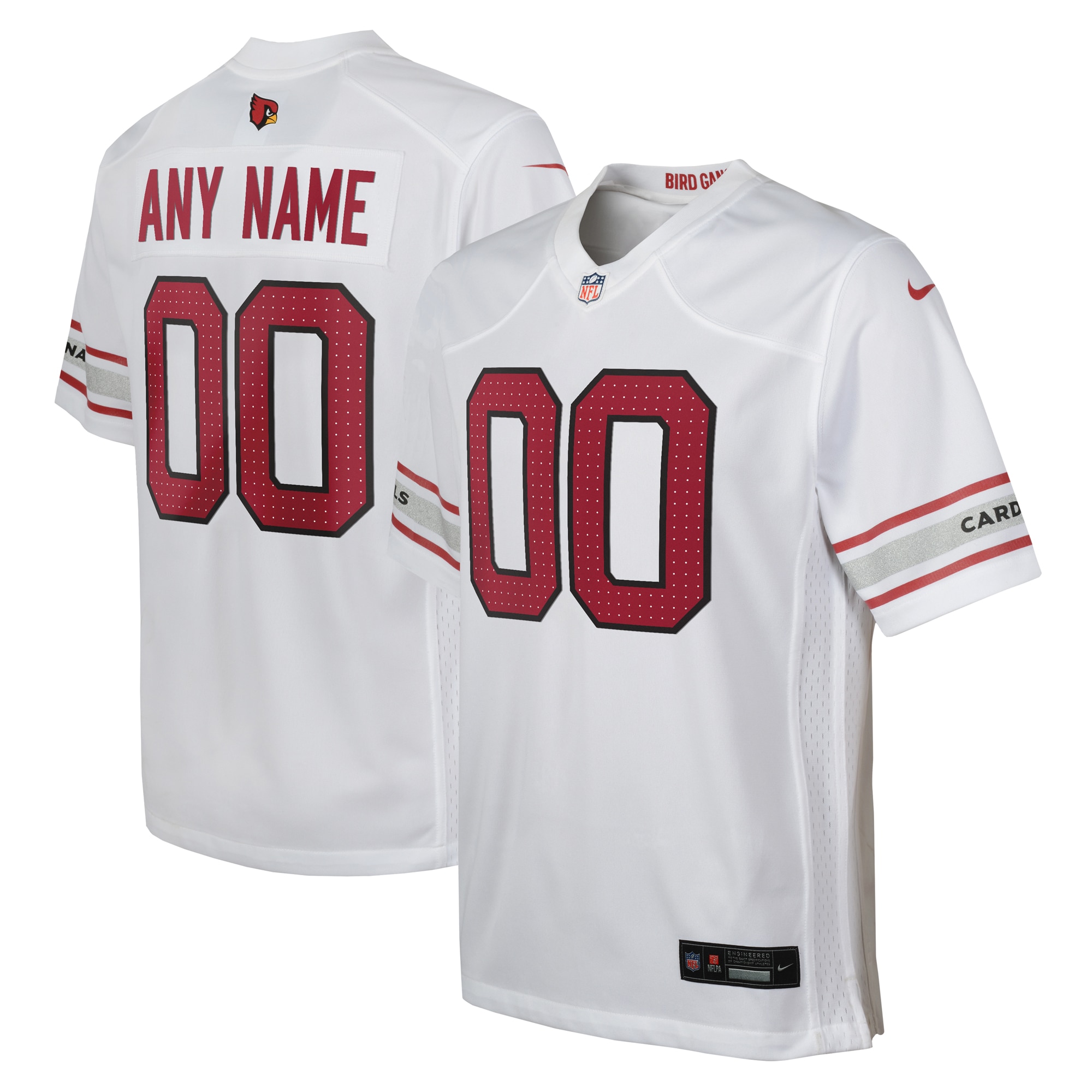 Youth Arizona Cardinals  White Custom Game Jersey