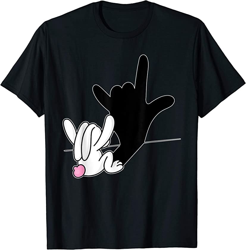 Bunny Reflection I Love You Hand Sign Language ASL Easter T-Shirt