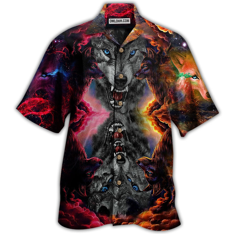 Wolf Loves Darkness Love Galaxy Sky – Hawaiian Shirt  – Owl Ohh