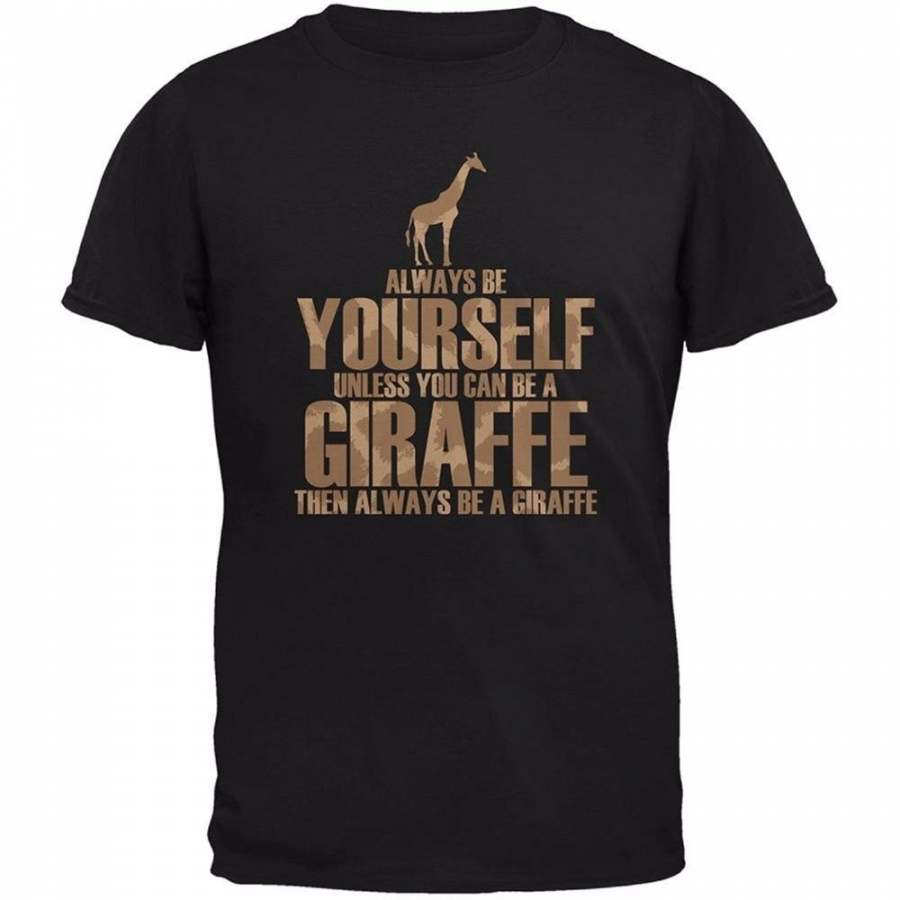 2017 Men’s Fashion Color Fashion O-Neck T Shirt Casual Always Be Yourself Giraffe Black Adult T-Shirt Customize Tee Shirts