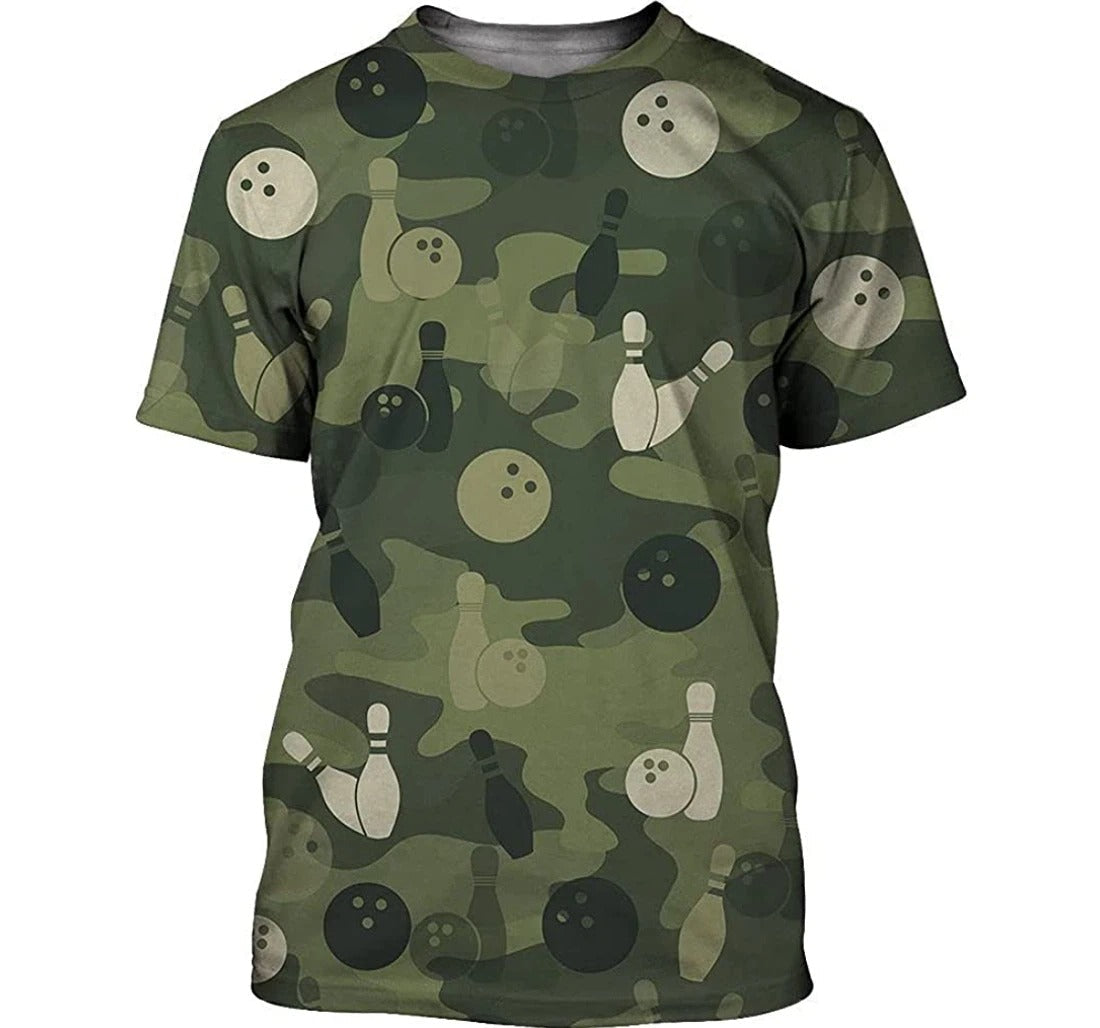 Bowling Camoufla Shirts, 3D Bowling Player Shirt