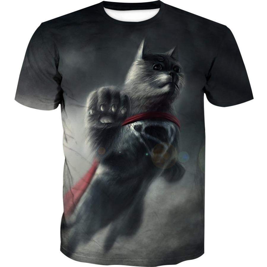 Superman Cat T-Shirt – Superhero Animal Clothes