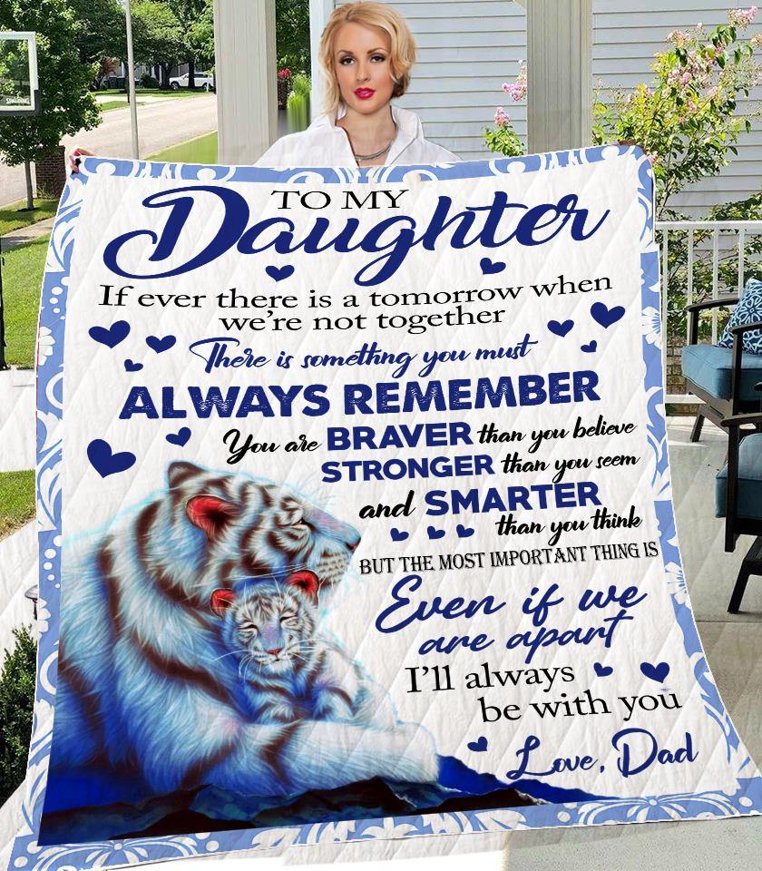 To My Daughter Tiger Blanket