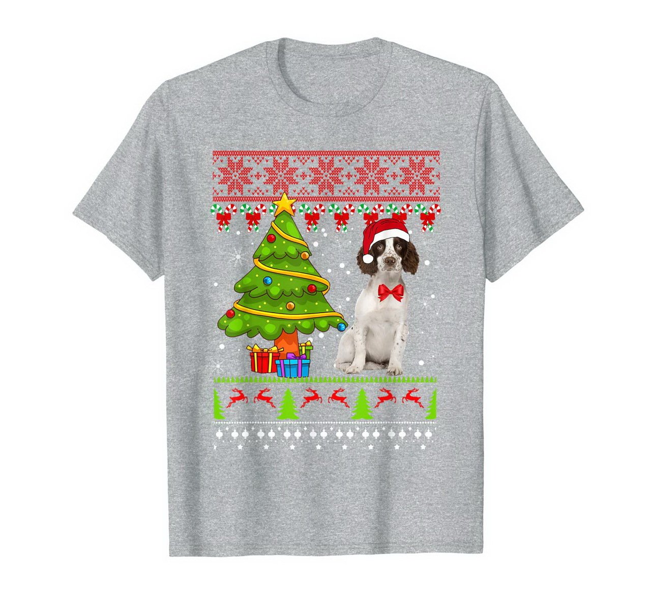 Springer Spaniel Ugly Christmas Springer Spaniel Dog T-Shirt New