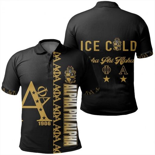 Alpha Phi Alpha 1906 Apa Ice Cold Black Color Polo Shirt