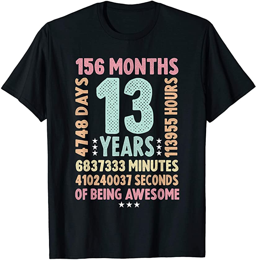 13th Birthday 13 Years Old Vintage Retro – 13 yr old T-Shirt