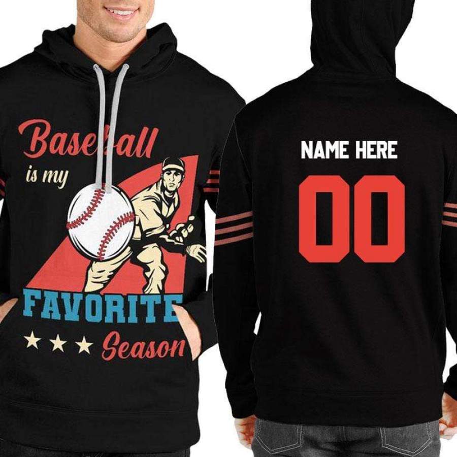 .Baseball is My Season Custom name & number Hoodie 3D All Over Print #V