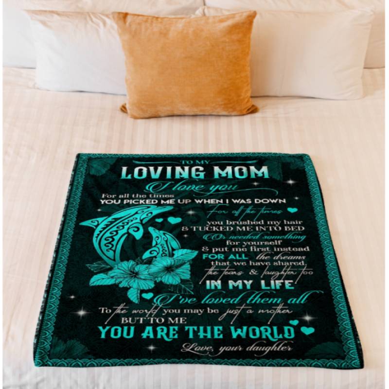 homesweetquilt – To My Mom Dolphin Loving Mother  fleece blanket, hf1008