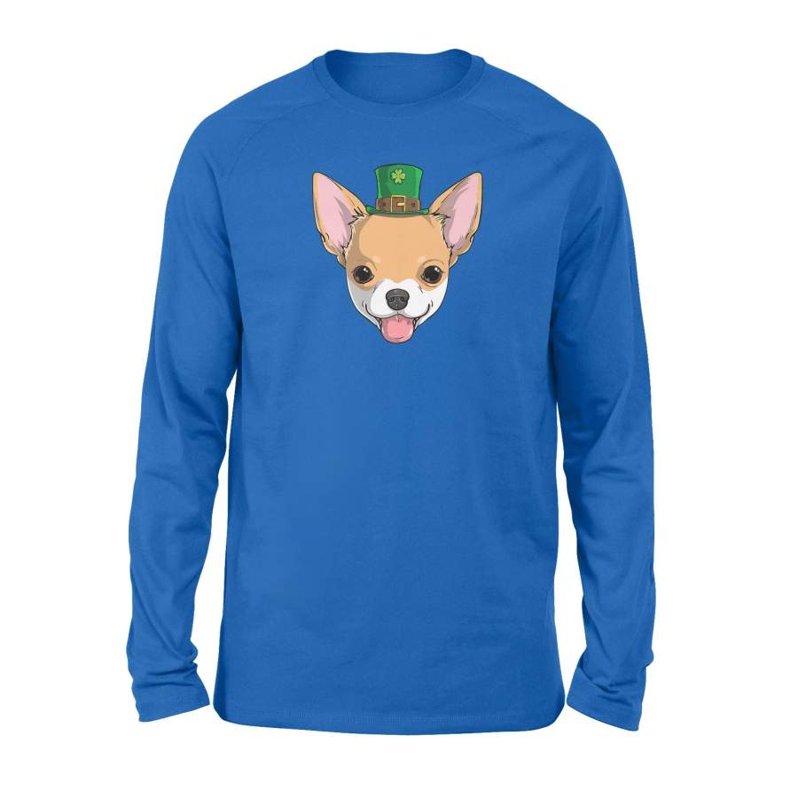 Chihuahua Dog St Patricks Day Leprechaun Puppy Gift Long Sleeve T-Shirt