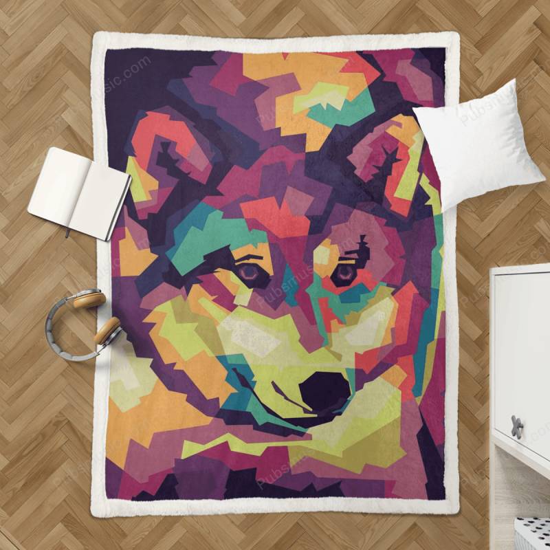 The Wolf – Animal Sherpa Fleece Blanket