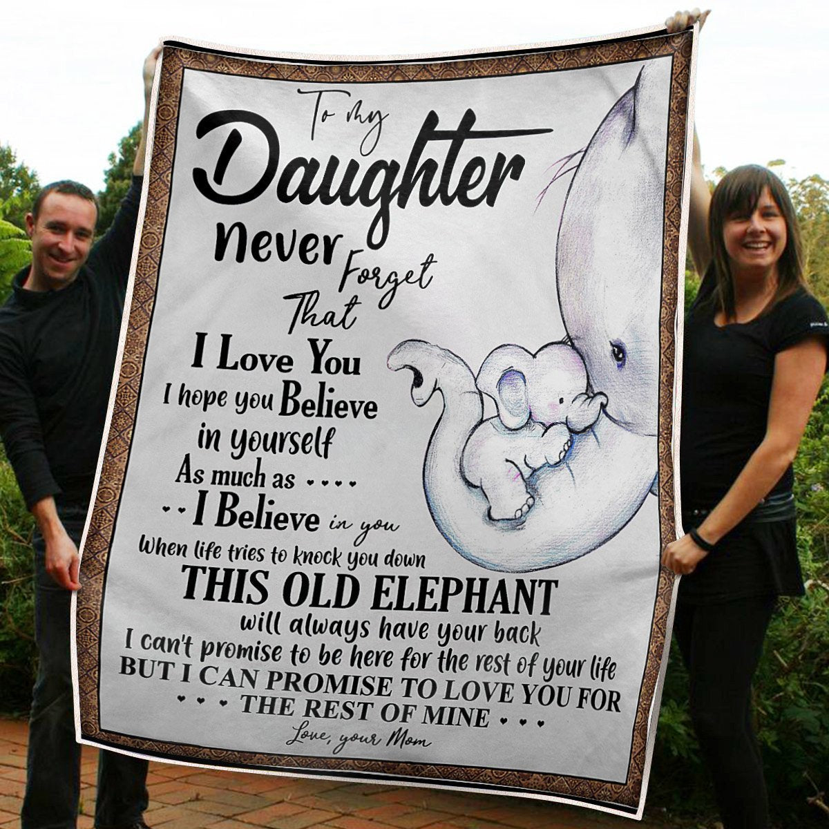 To My Daughter Blanket Old Elephant Always Have Your Back Gift From Mom Fleece Blanket Gifts For Mom From Daughter