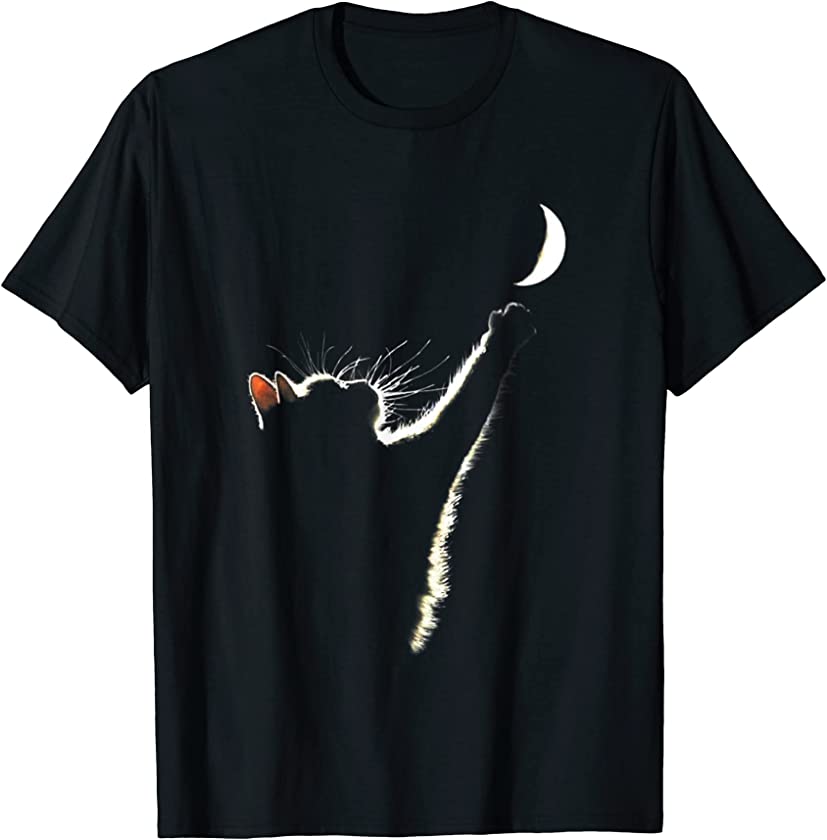 Cat reach moon kitten lover T-Shirt