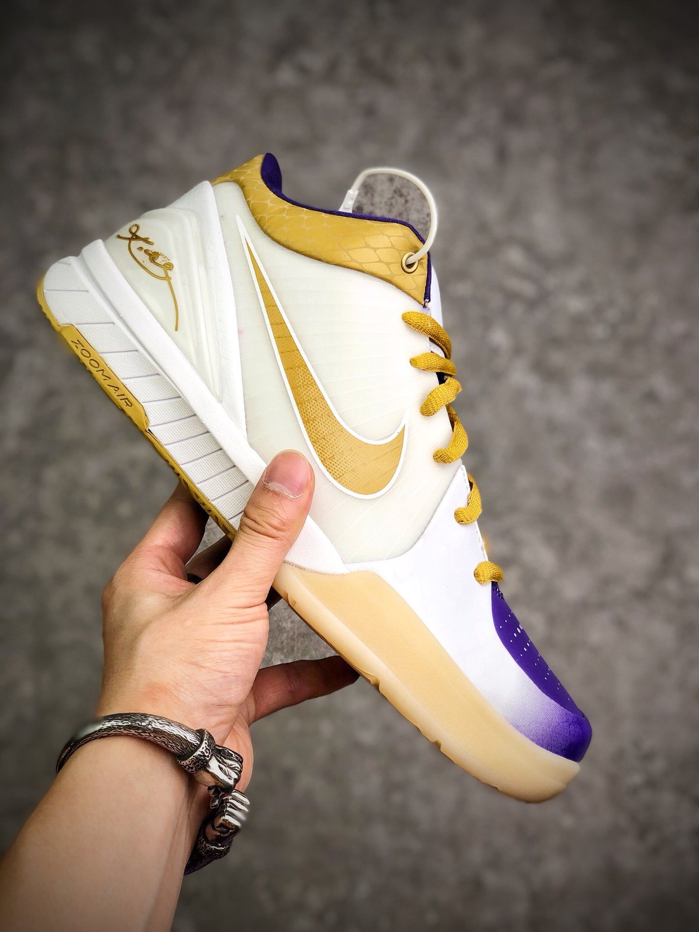 Nike Kobe 4 MLK Day WhiteMetallic Gold-Vrsty Purple 5338382