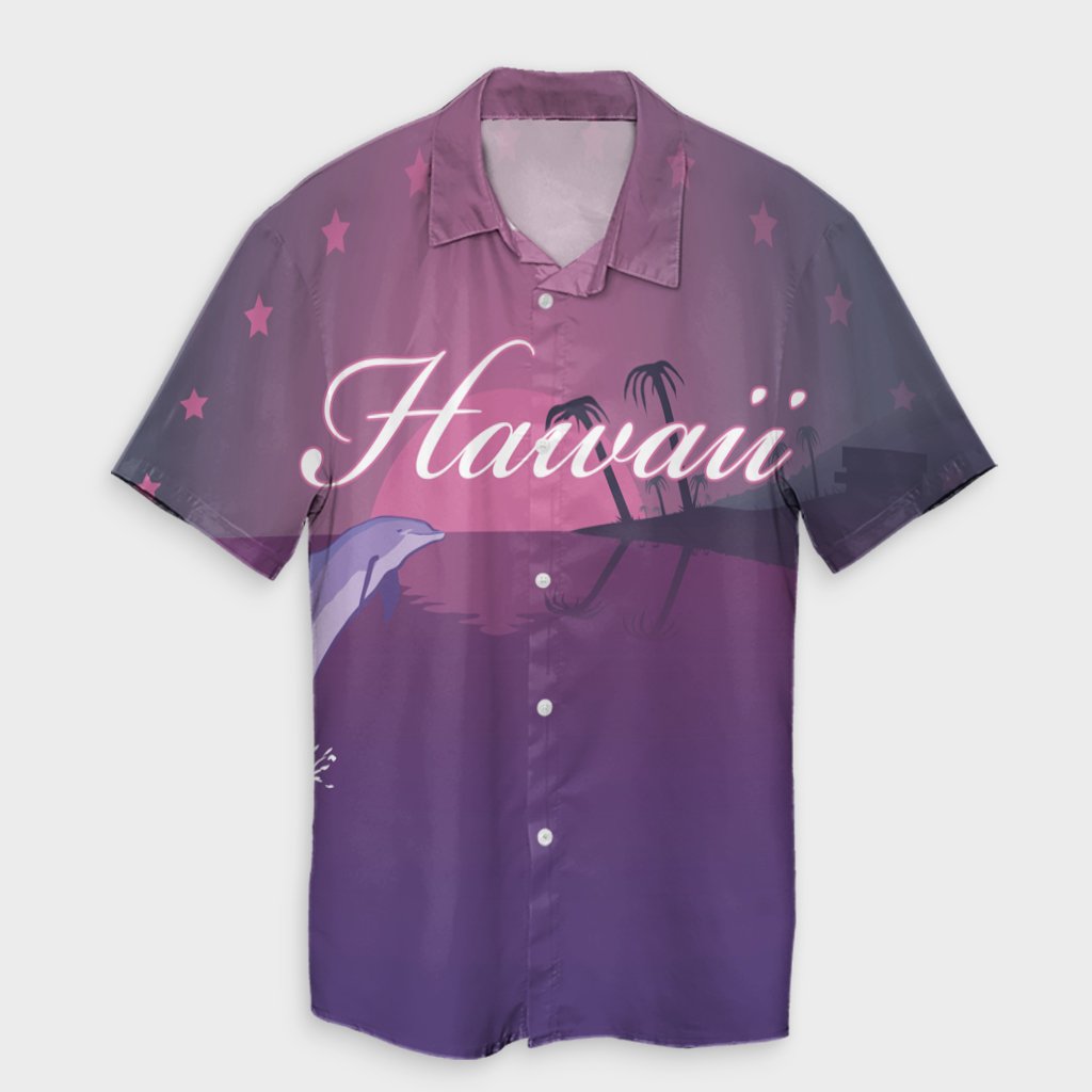 Hawaiian Dolphin Violet Polynesian Hawaiian Shirt – AH – K5