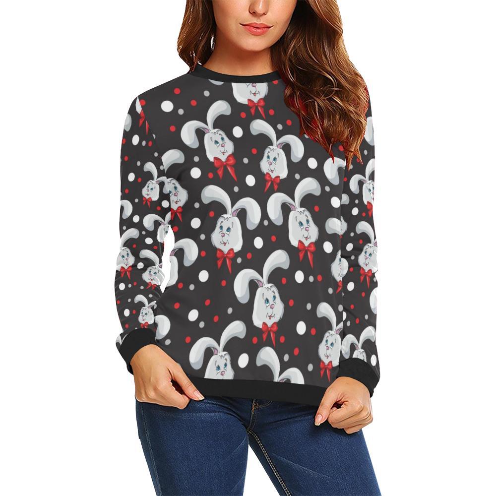 Rabbit Pattern Print Design Rb012 Women Long Sleeve Sweatshirt