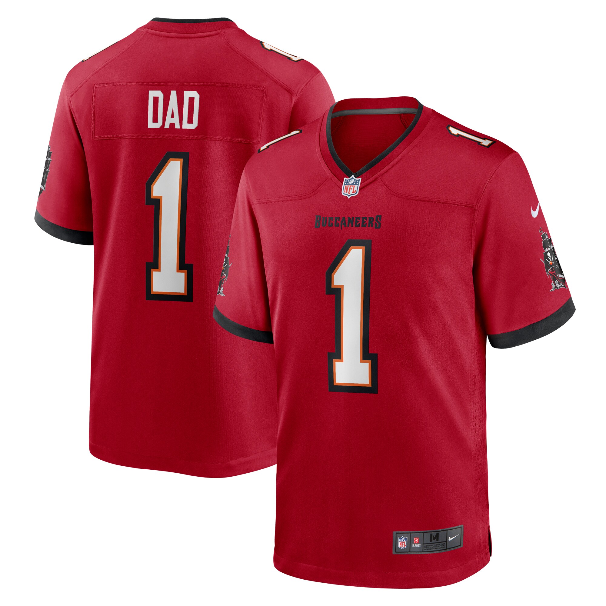 Men’s Tampa Bay Buccaneers Number 1 Dad Red Game Jersey