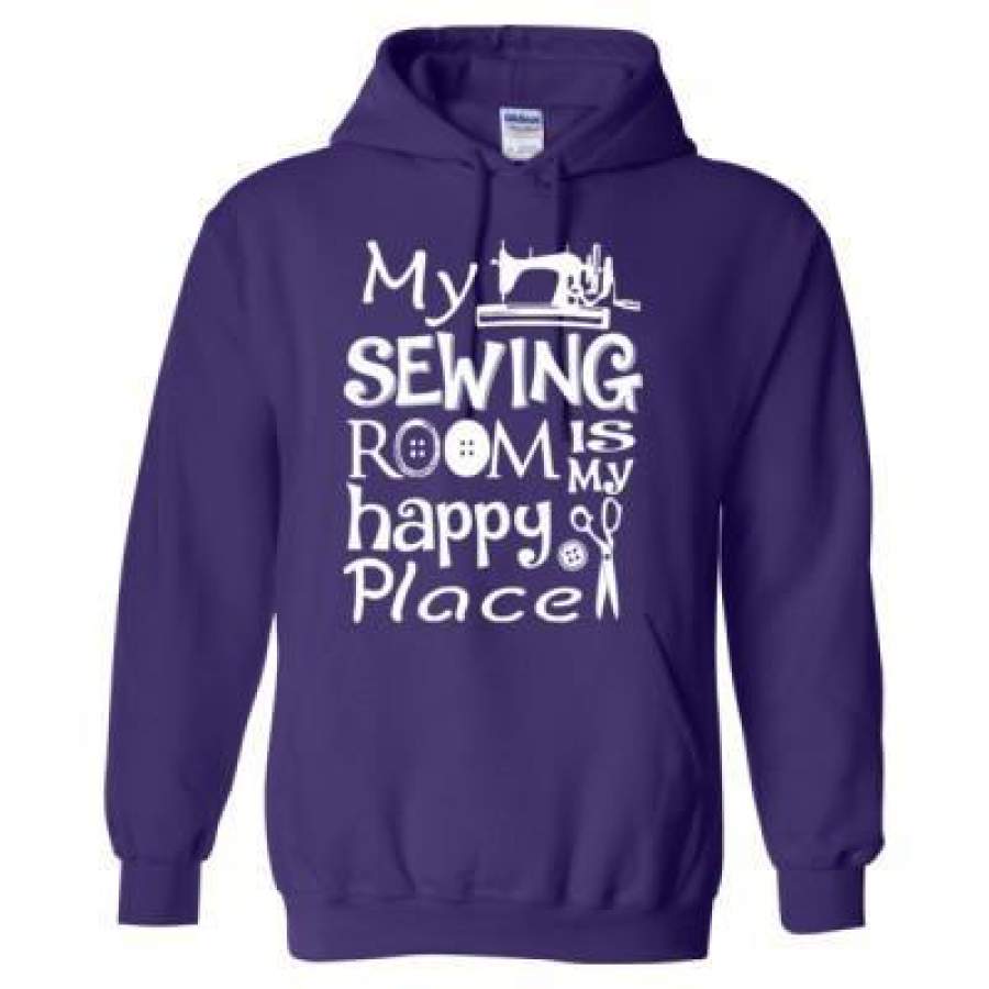 AGR My Sewing Room Is My Happy Place – Heavy Blend™ Hooded Sweatshirt