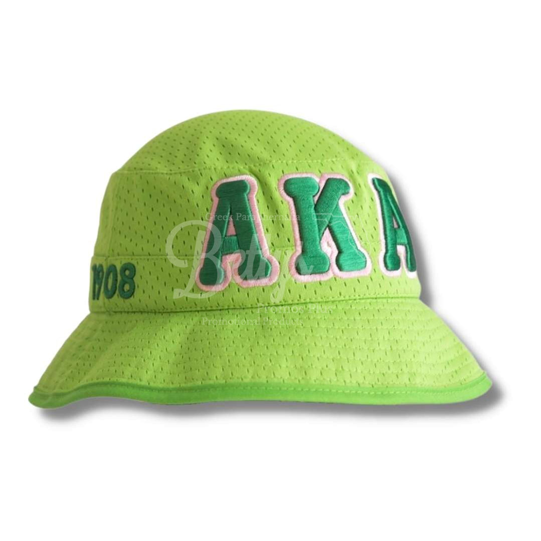 Alpha Kappa Alpha Mesh 3D Aka Greek Letters Embroidered Bucket Hat