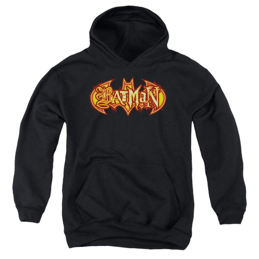 Batman – Fiery Shield Youth Pull Over Hoodie