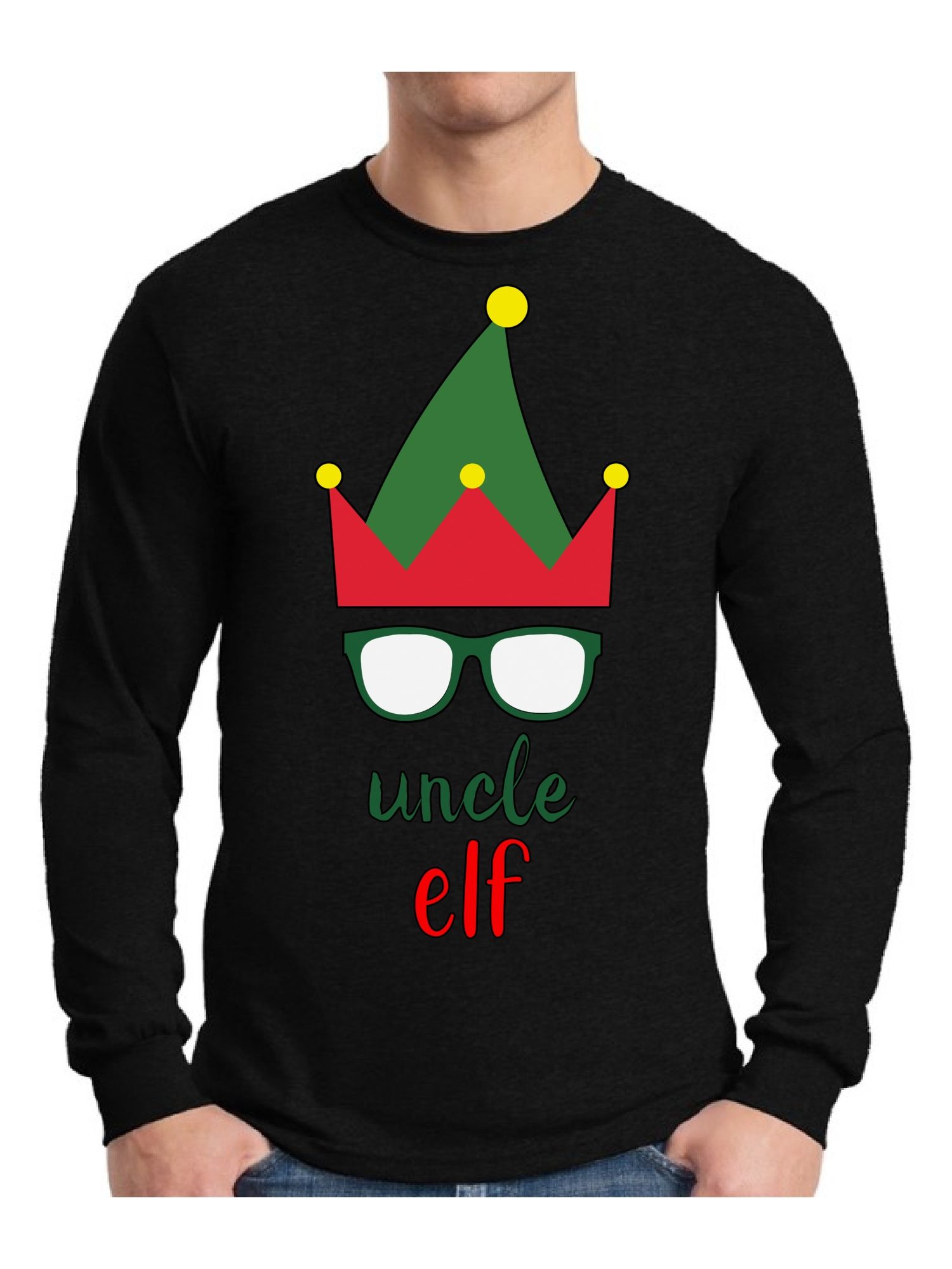 Styles Xmas Elf Uncle Ugly Christmas Sweater Long Sleeve T-Shirt For Men