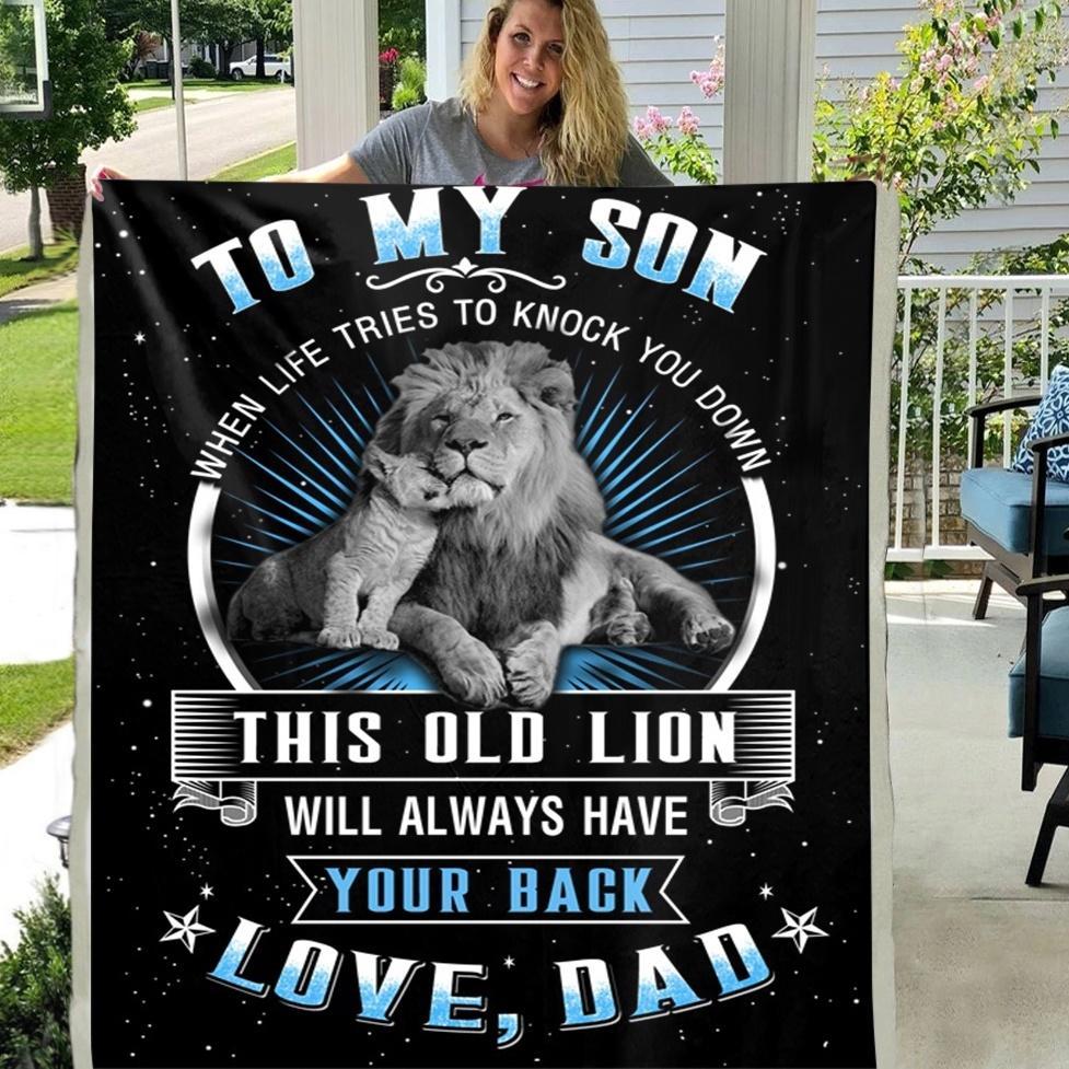 To My Son When Life Tries To Knock You Down This Old Lion Will Always Have Your Back 3D