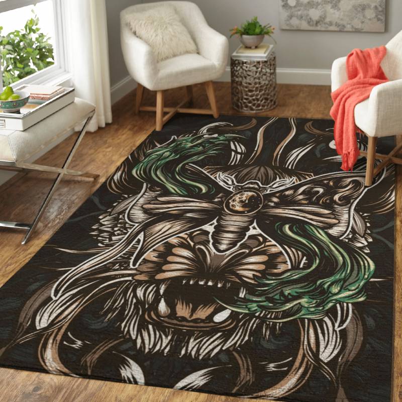 Tiger – Floral Animals Area Rug Carpet