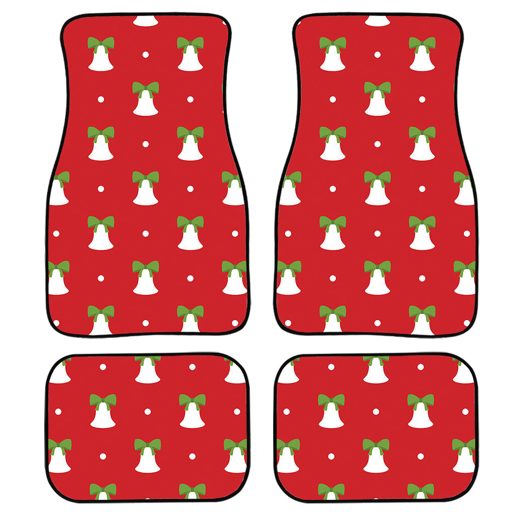 Cute Christmas Bell Pattern Print Front And Back Car Floor Mats, Front Car Mat