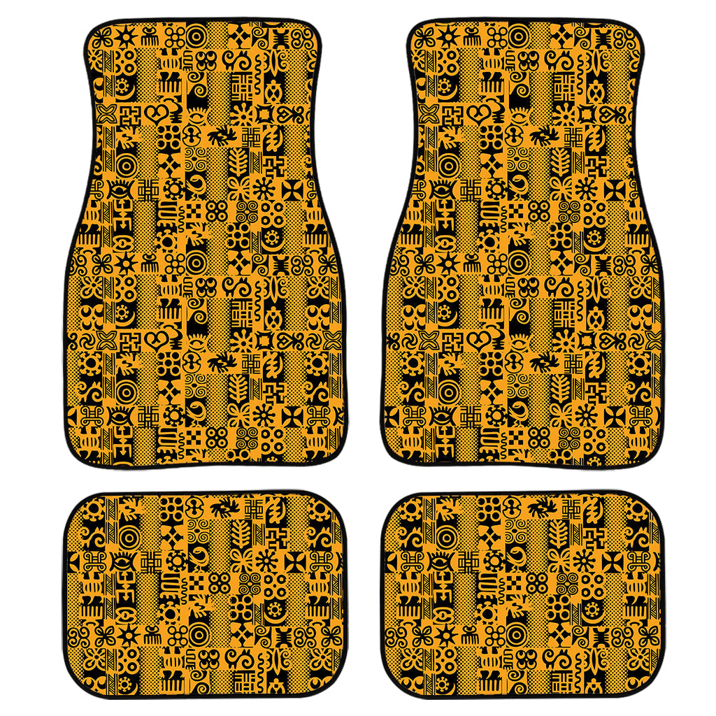 West African Adinkra Tribe Symbols Front And Back Car Floor Mats, Front Car Mat