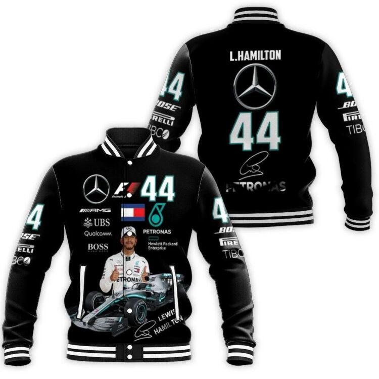 Lewis Hamilton Mercedes Signed 3D Baseball Jacket