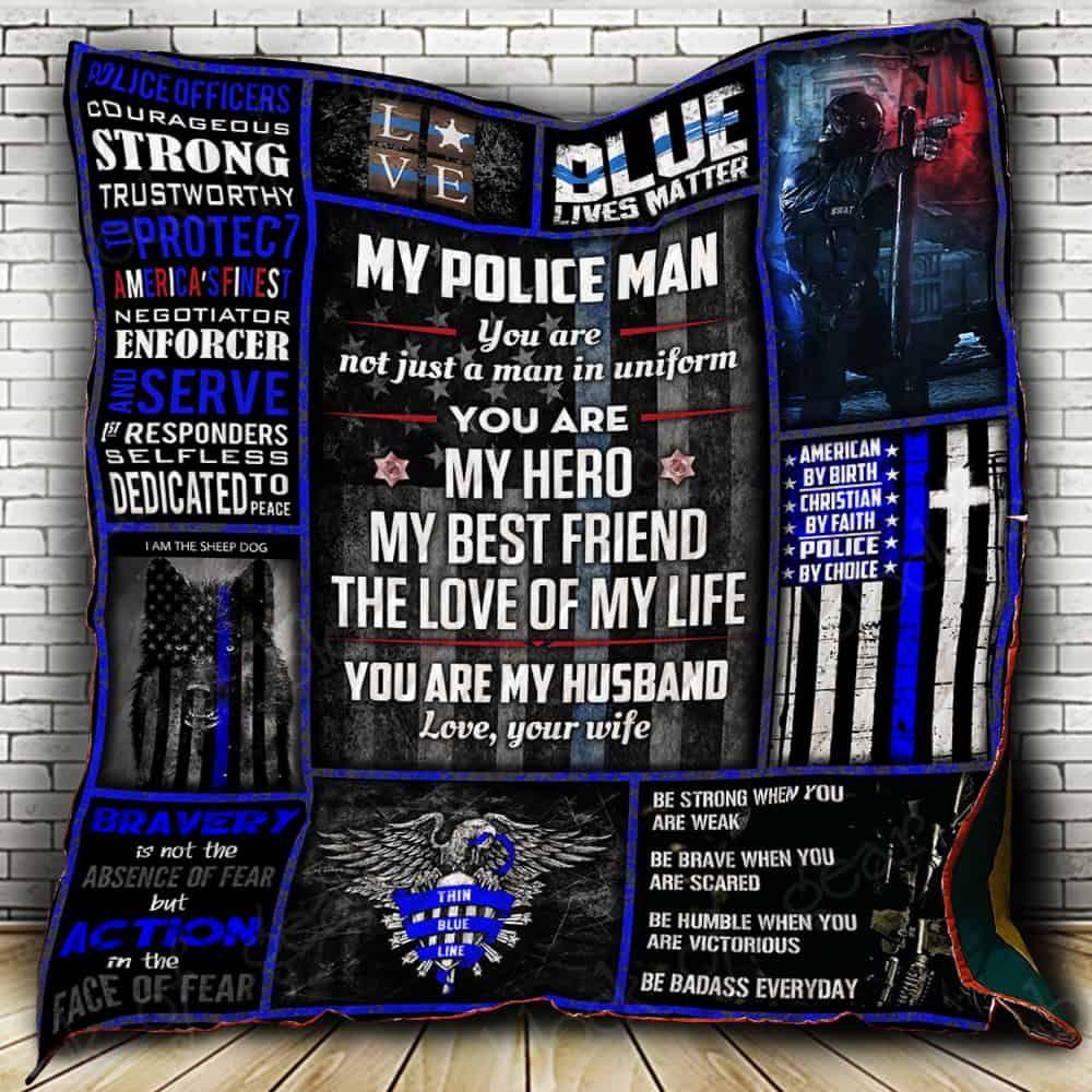 My Policeman My Husband Cl22100382Mdq Quilt Blanket